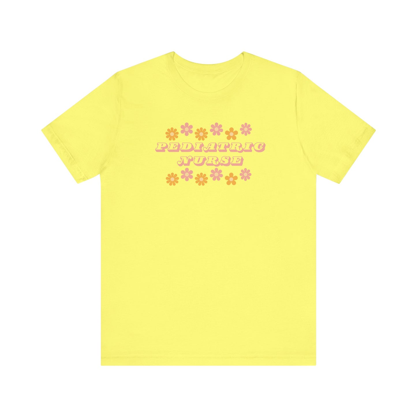 Retro flower power pediatric nurse Bella canvas tshirt, cute spring summer nurse shirt
