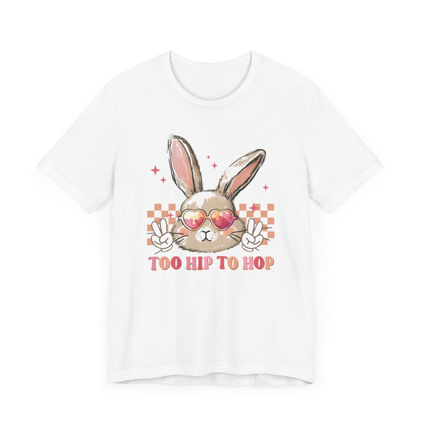 Too Hip to Hop Easter Women Shirt, Retro Chick, Nurse shirt, teacher shirt, Easter nurse, punny shirt, funny woman shirt.