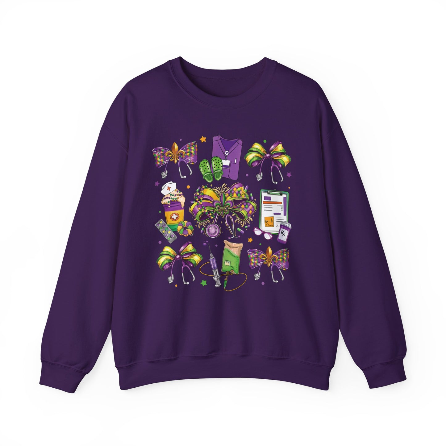 Mardi Gras Nurse Gildan Sweatshirt