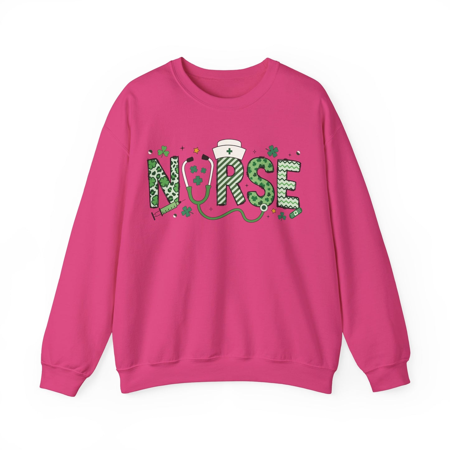 Festive Nurse St. Patricks Day Sweatshirt,  RN sweatershirt, ER Nurse, NICU Nurse, PICU nurse, clover, lucky nurse sweatshirt.