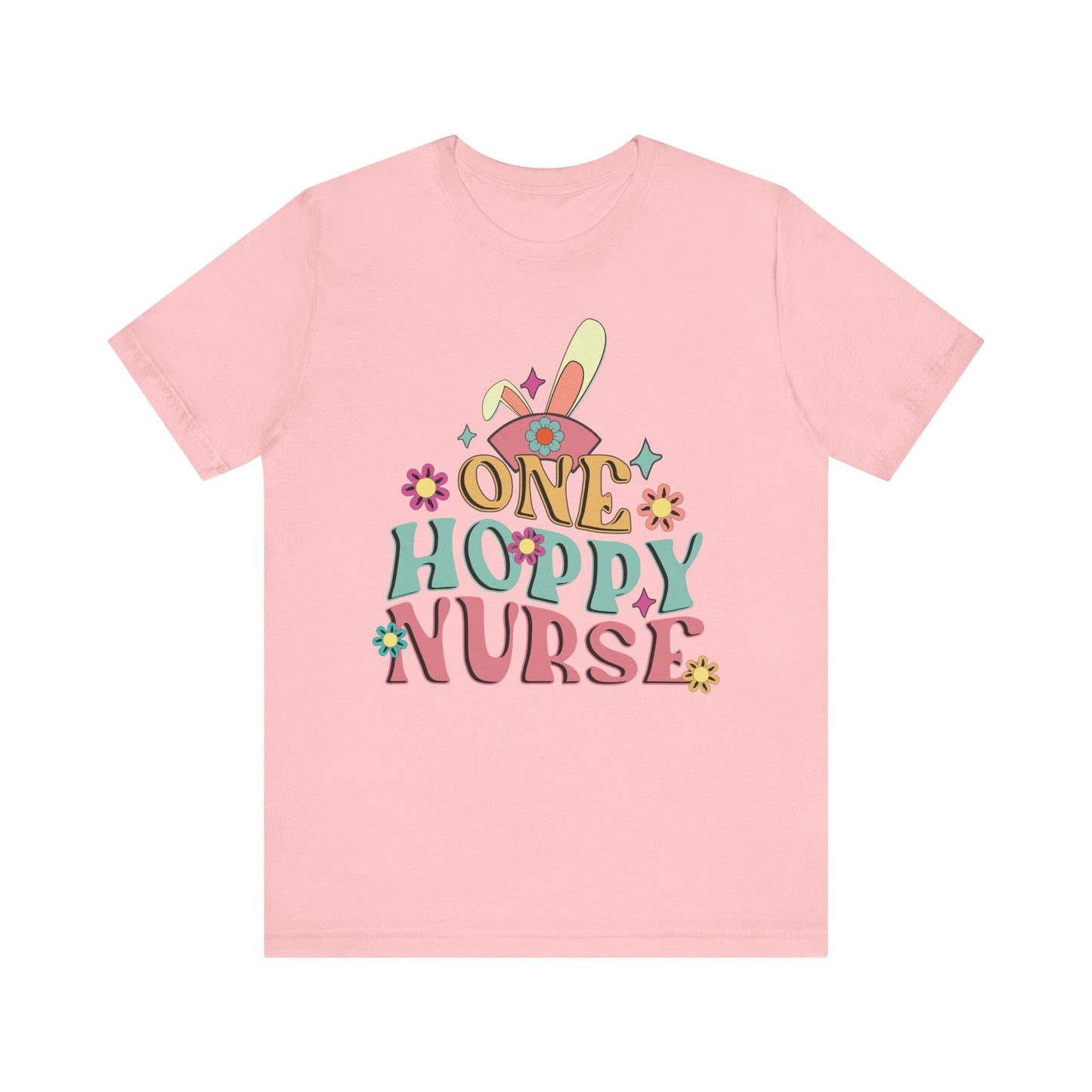 One Hoppy Nurse Easter Women Shirt, cute bunny Easter shirt for work or home!