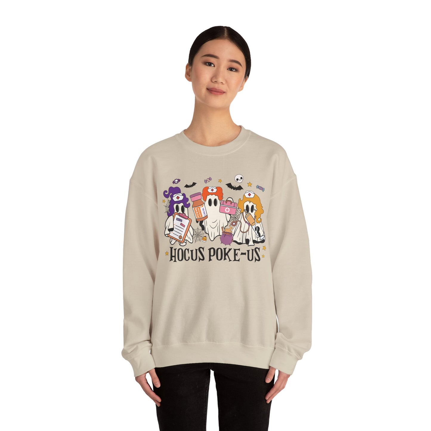 Funny Ghost pediatric nurse sweatshirt, Halloween sweatshirt, spooky season, ER RN, NICU nurse,  Halloween Nurse,, floral Halloween ghost,