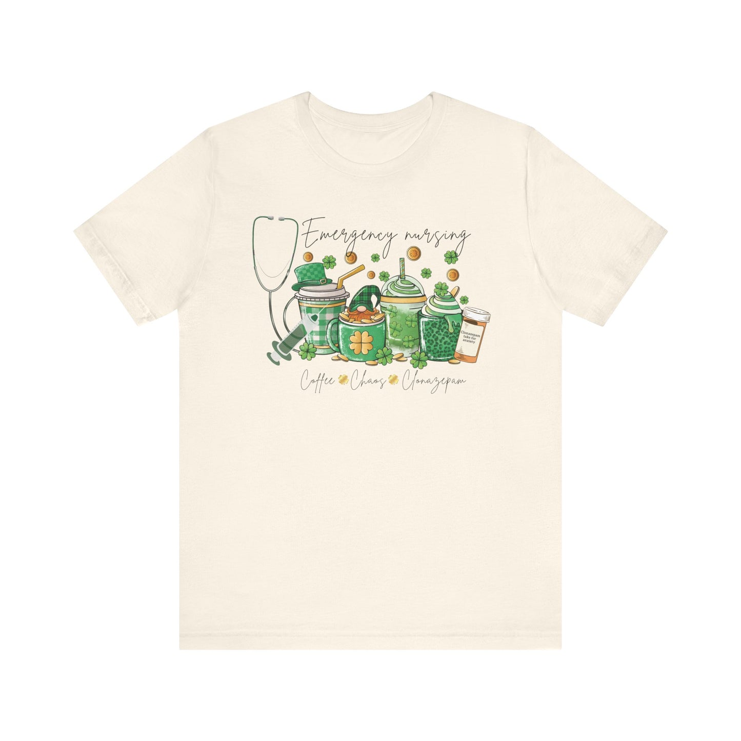 Emergency nurse Coffee Chaos St Patrick’s Day Shirt