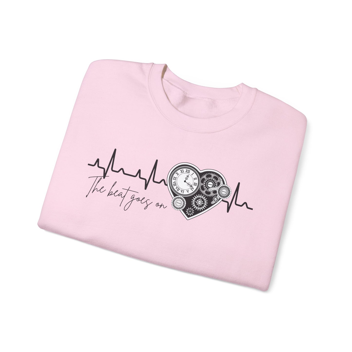 The beat goes on cardiology sweatshirt, cute and cozy mechanical heart gildan sweatshirt