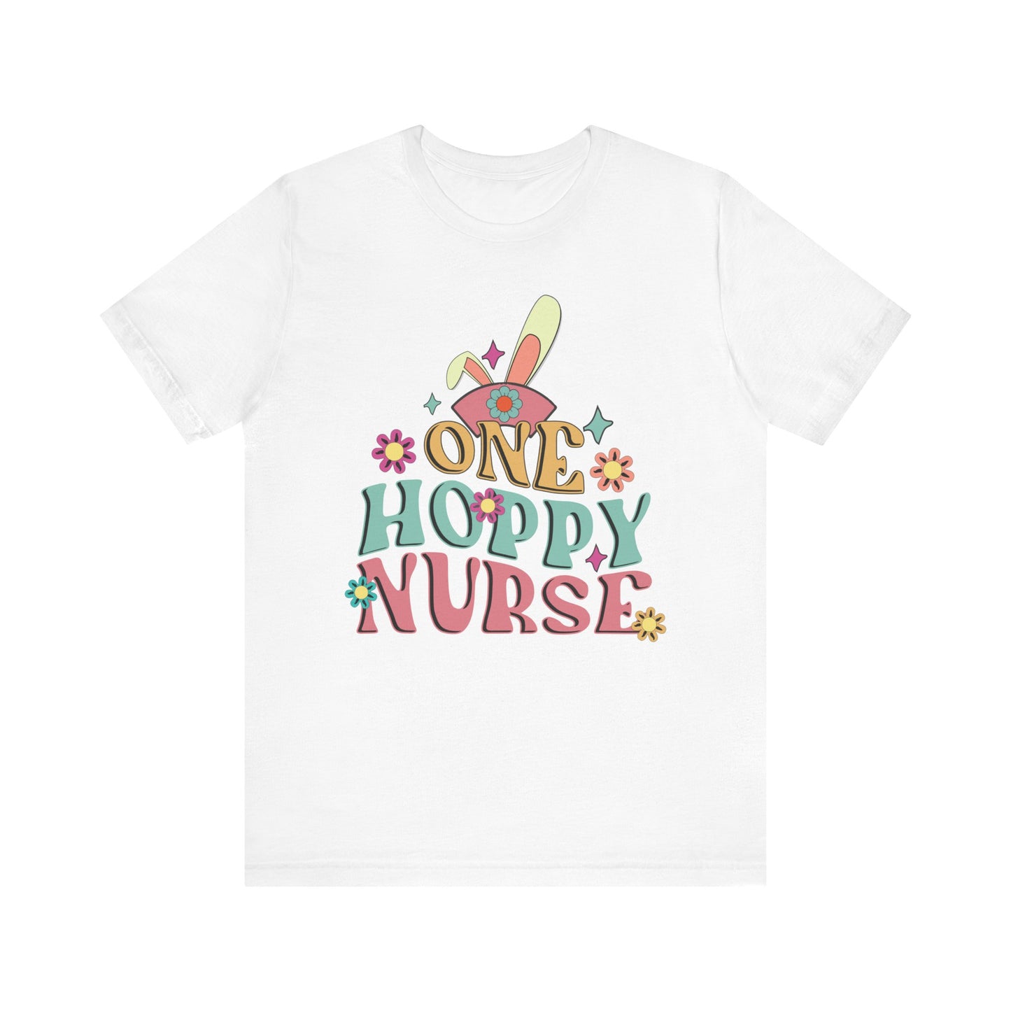 One Hoppy Nurse Easter Women Shirt, cute bunny Easter shirt for work or home!