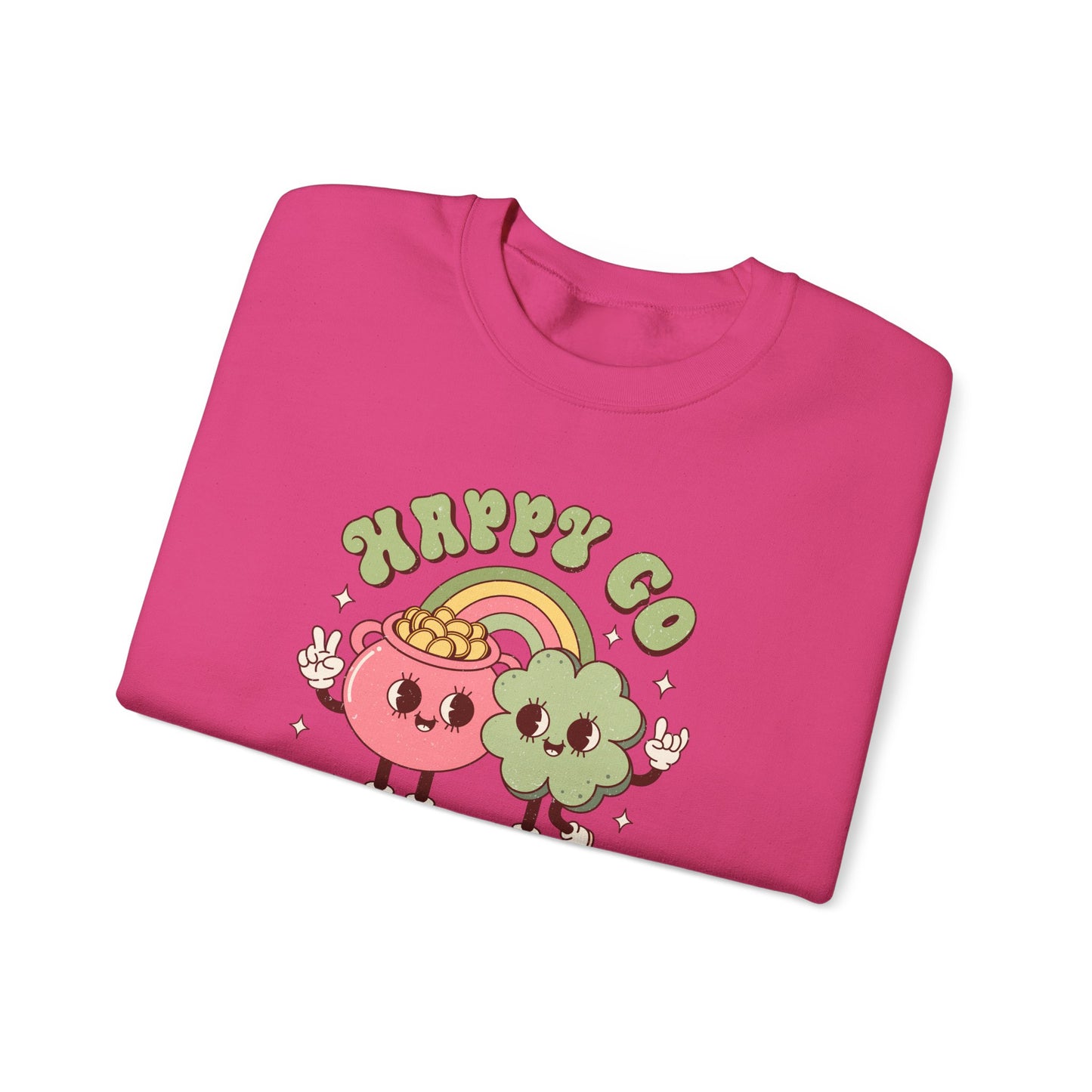 Happy Go Lucky St. Patricks Day sweatshirt, St. Pattys Nurse sweatshirt, ED RN, NICU, Teacher, Nurse Sweatshirt, Retro St. Pattys