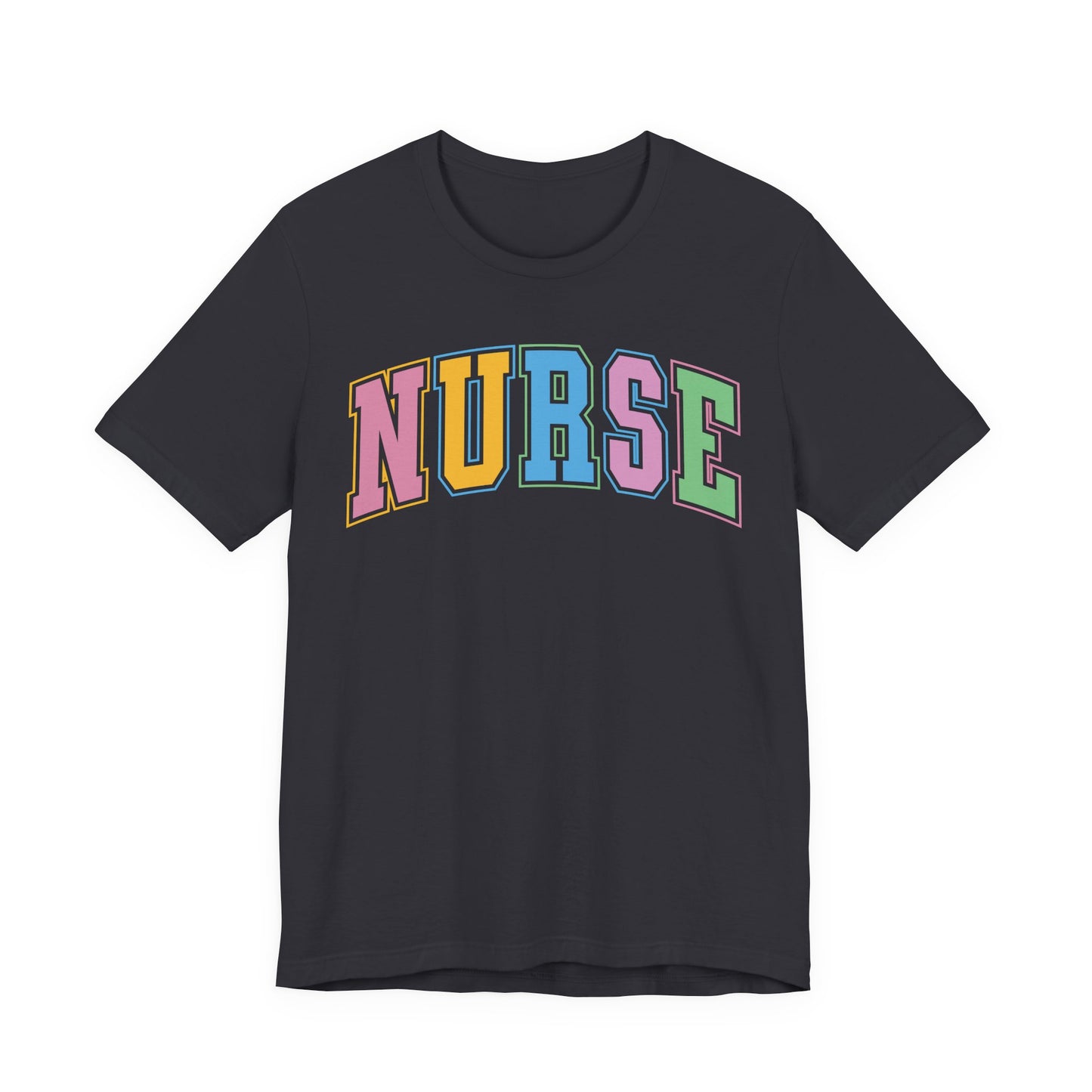 Multi Color Nurse Varsity Letter Tshirt, NICau, PICU, emergency department, labor and delivery