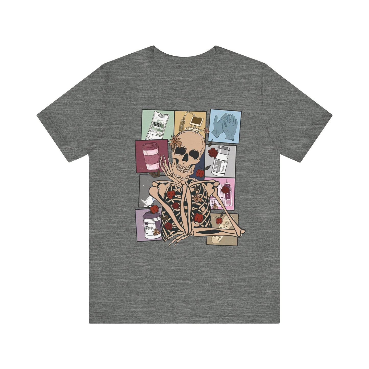 Funny skeleton nurse tshirt, Halloween sweatshirt, spooky season, ER RN, NICU nurse,  Halloween Nurse,, floral Halloween ghost,
