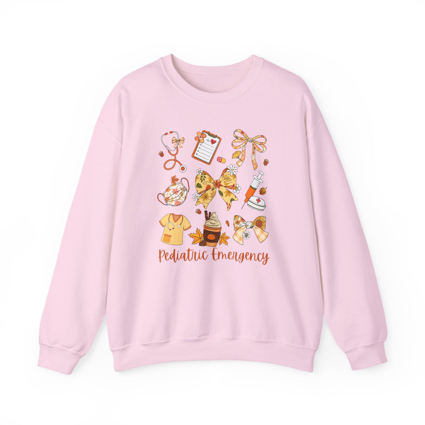 Cute Fall Pediatric Emergency Sweatshirt for all Fall Months, Nurse shirt, gift for nurse, coquette bow, everything fall