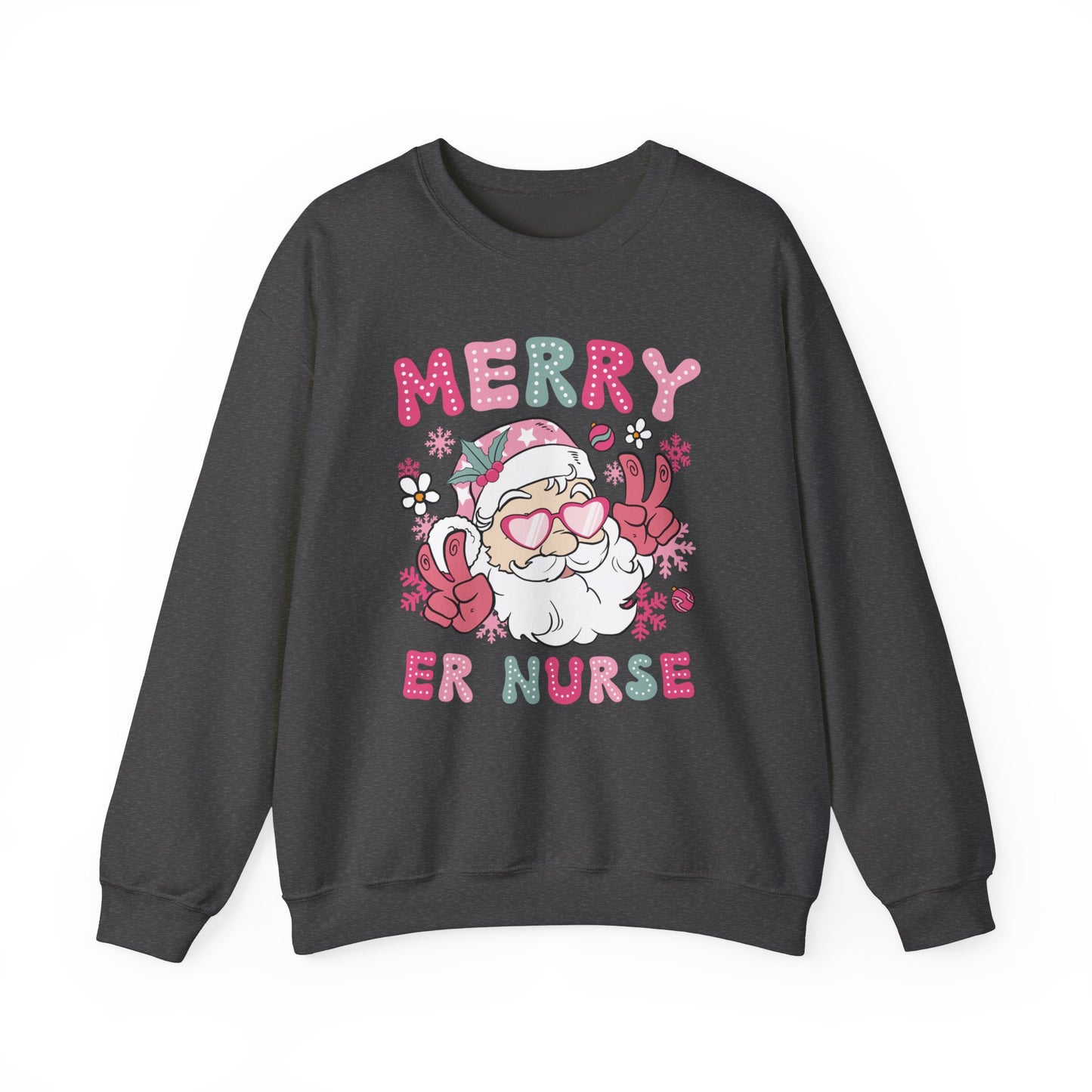 Christmas ER Nurse Sweatshirt, retro Santa comfort colors sweatshirt, Merry Nurse Sweatshirt, Nurse Gift, Holiday Sweatshirt