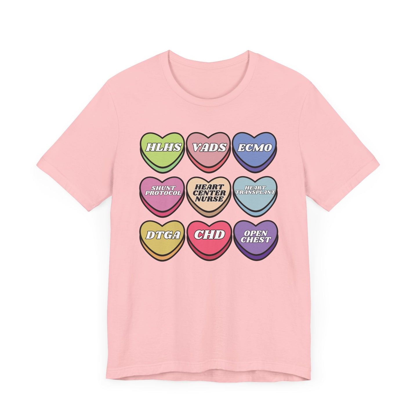 Heart Center Nurse Valentine’s Day comfy Bella Canvas T shirt , Cute Candy Heart Sayings, match your coworkers this Valentine’s Day