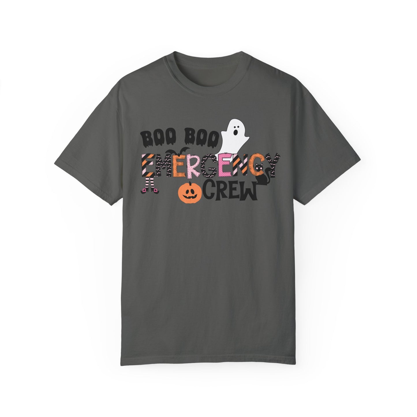 Boo boo crew nurse shirt, emergency nurse, RN Halloween shirt , comfort colors pink and orange ghost shirt, boo,  ER RN, medical shirt