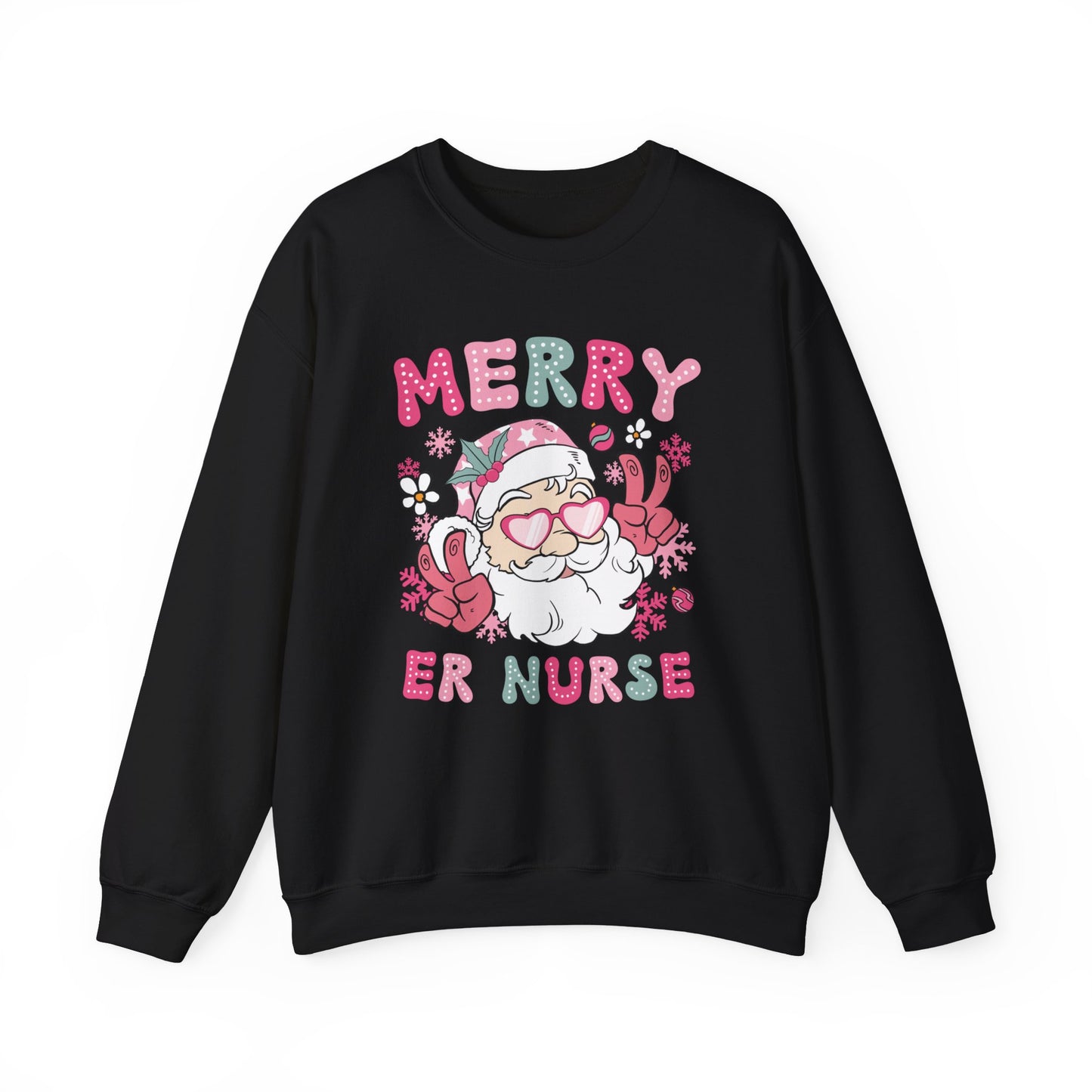 Christmas ER Nurse Sweatshirt, retro Santa comfort colors sweatshirt, Merry Nurse Sweatshirt, Nurse Gift, Holiday Sweatshirt