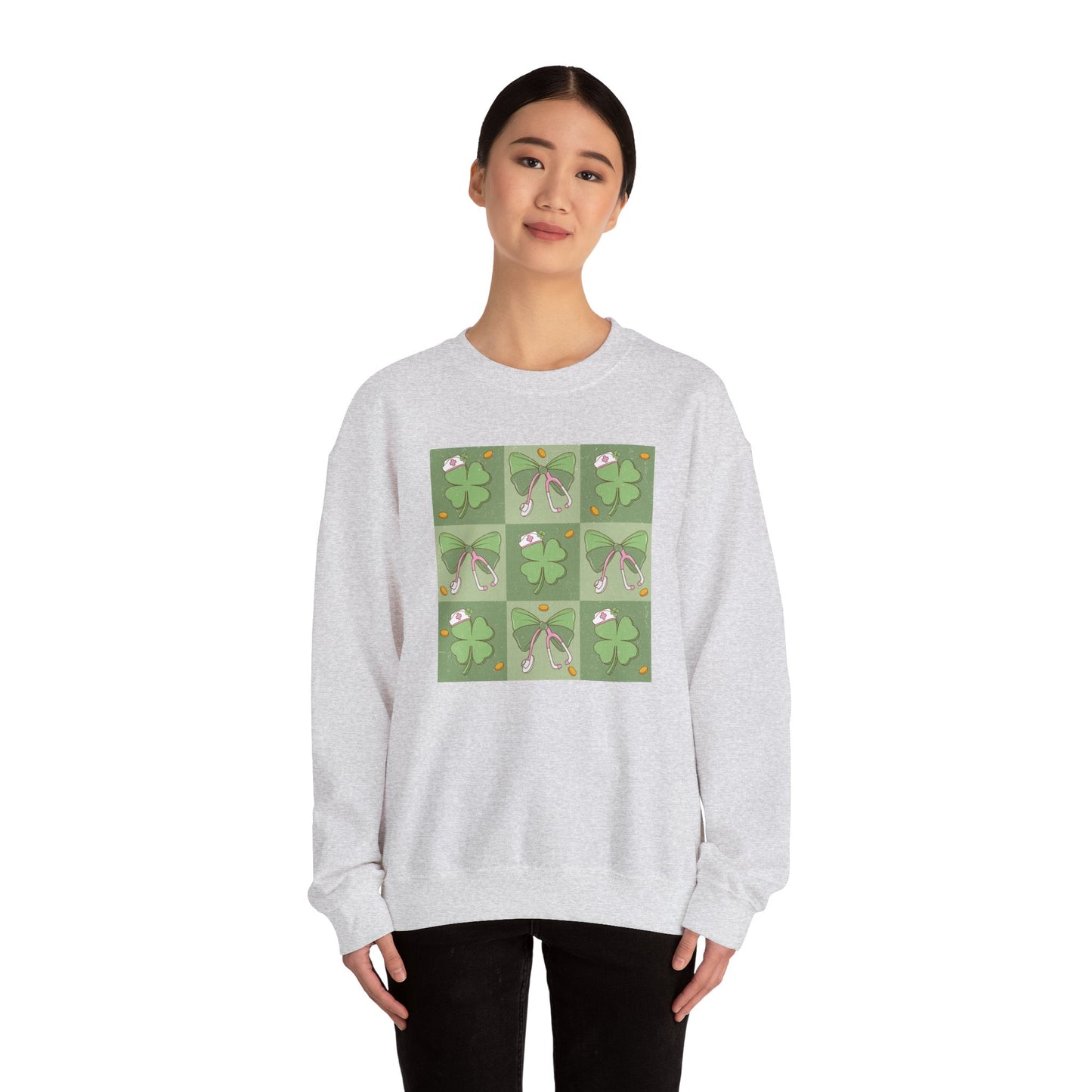Cute Plaid Nurse St. Patricks Day Sweatshirt,  RN sweatershirt, ER Nurse, NICU Nurse, PICU nurse, clover, lucky nurse sweatshirt.