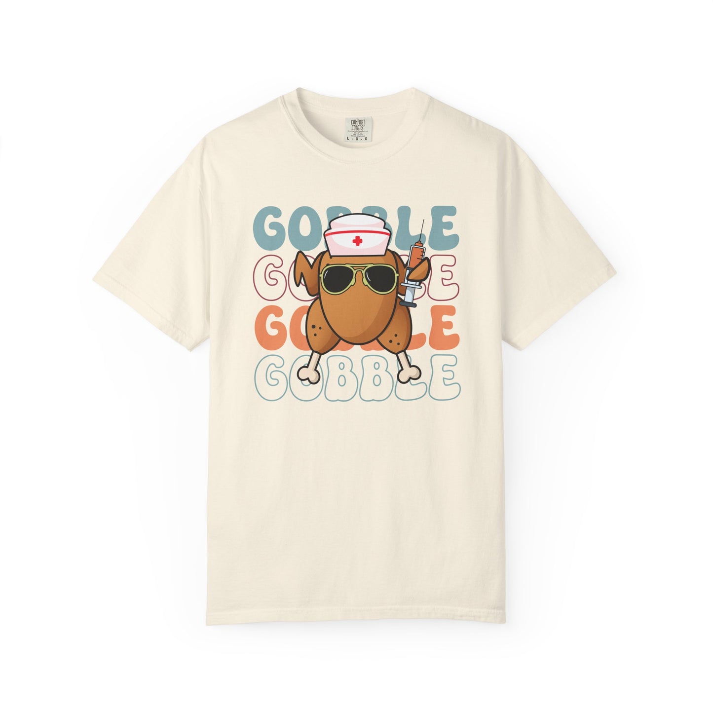 Funny gobble gobble turkey  Thanksgiving Comfort colors tshirt
