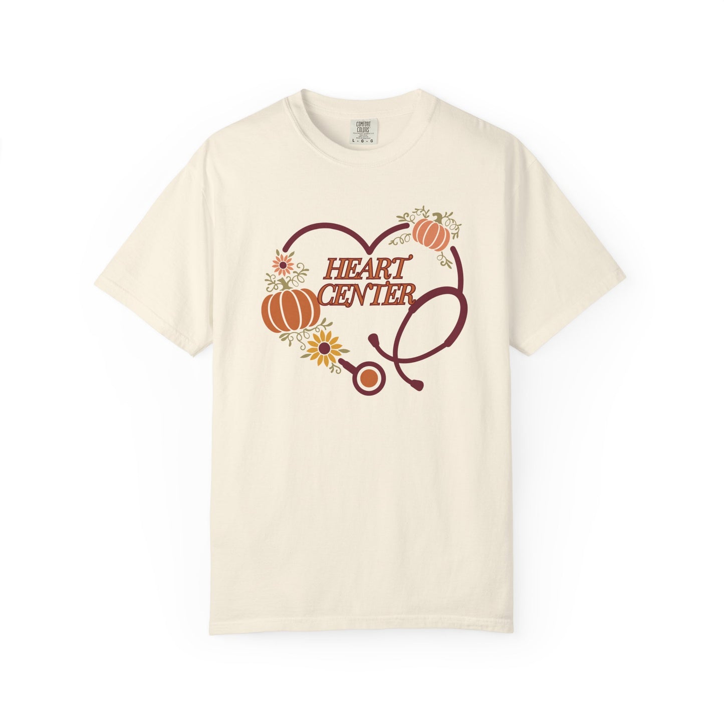 Fall heart center  Stethoscope heart, fall shirt, gift for nurse,cute holiday shirt, comfort colors, thanksgiving shirt
