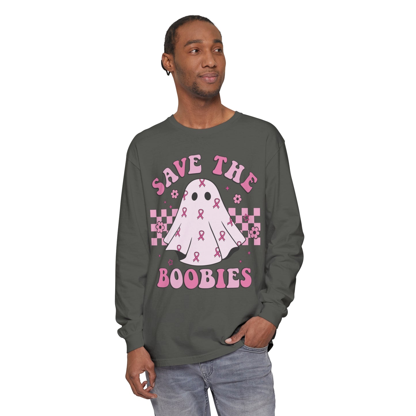 Save the boobies! Breast cancer Awareness long sleeve !  Show your support for your survivor or fighter !