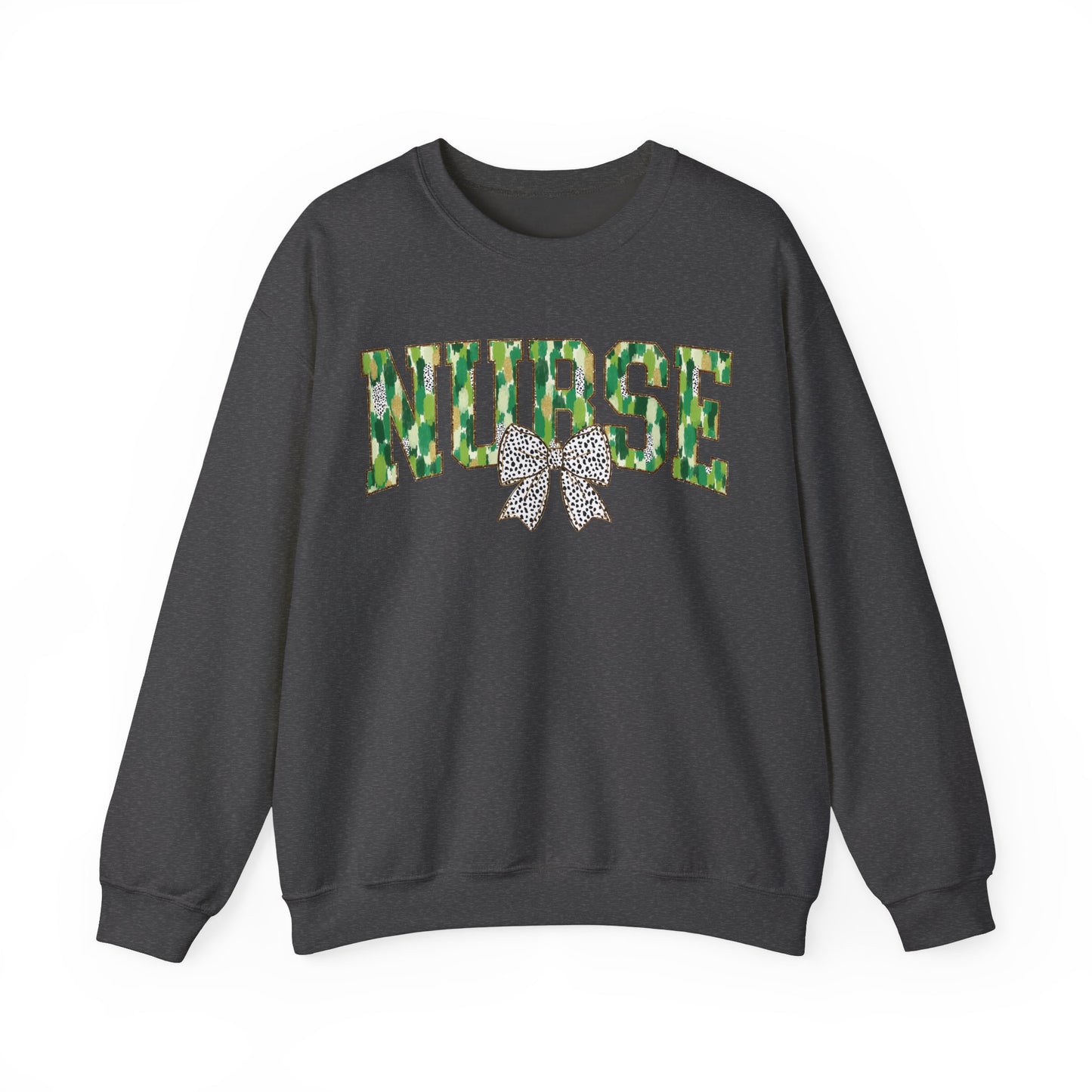 Nurse St. Patricks Day Sweatshirt Coquette Bow,  RN sweatershirt, ER Nurse, NICU Nurse, PICU nurse, clover, lucky nurse sweatshirt.