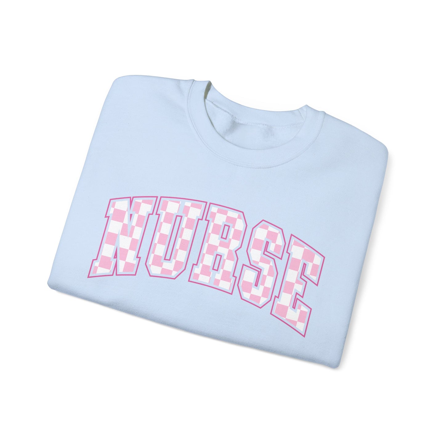 Retro Checkered Pink Nurse Gildan Sweatshirt