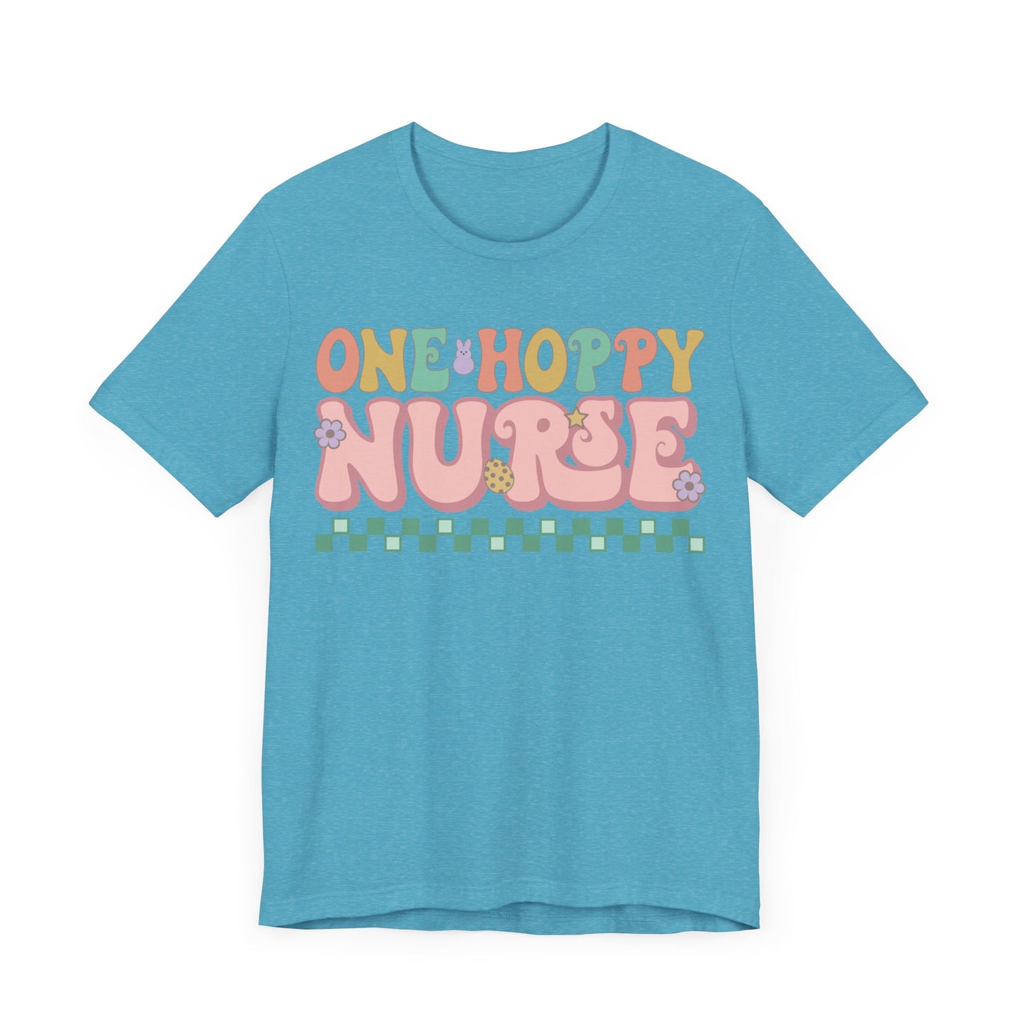 One Hoppy Nurse Easter Women Shirt, Retro Chick, Nurse shirt, teacher shirt, Easter nurse, punny shirt, funny woman shirt.