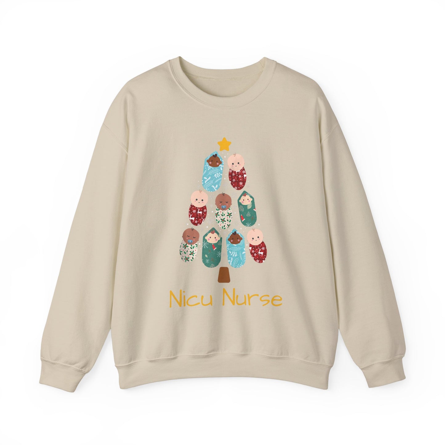 NICU Nurse Christmas Sweatshirt, cute baby tree, L & D Nurse, Gift For Nurse