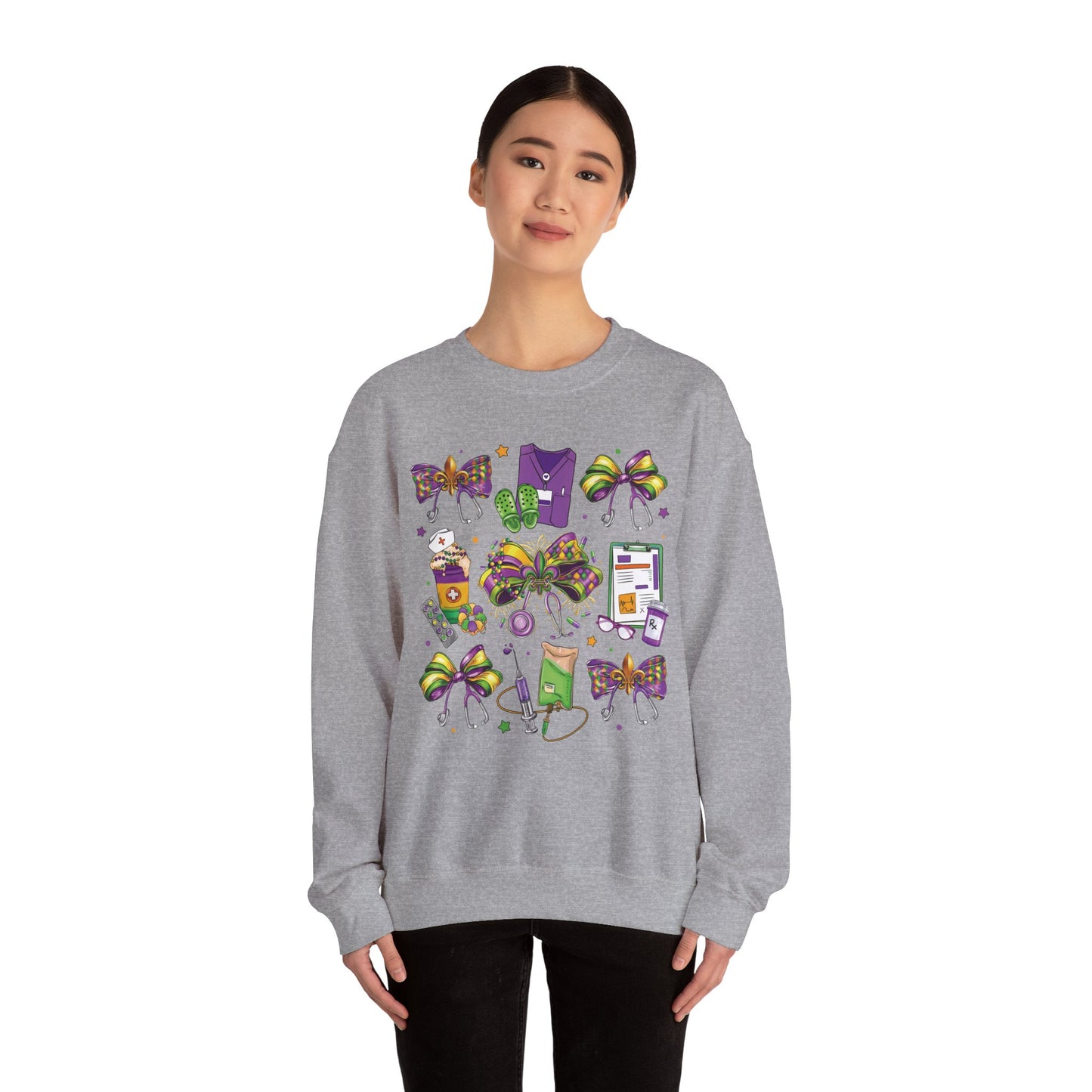 Mardi Gras Nurse Gildan Sweatshirt