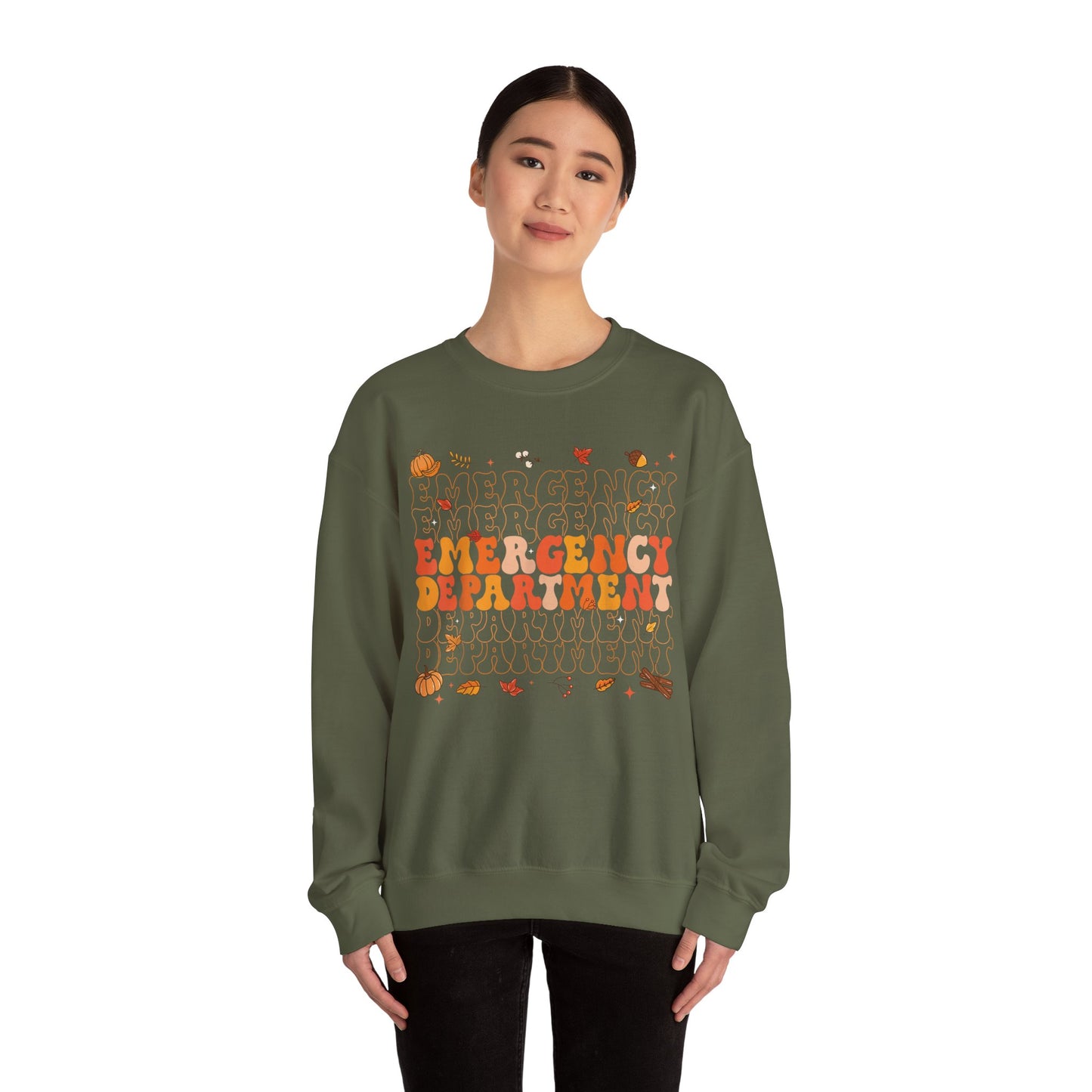 Emergency Fall gildan comfy sweatshirt,  thanksgiving nurse sweatshirt
