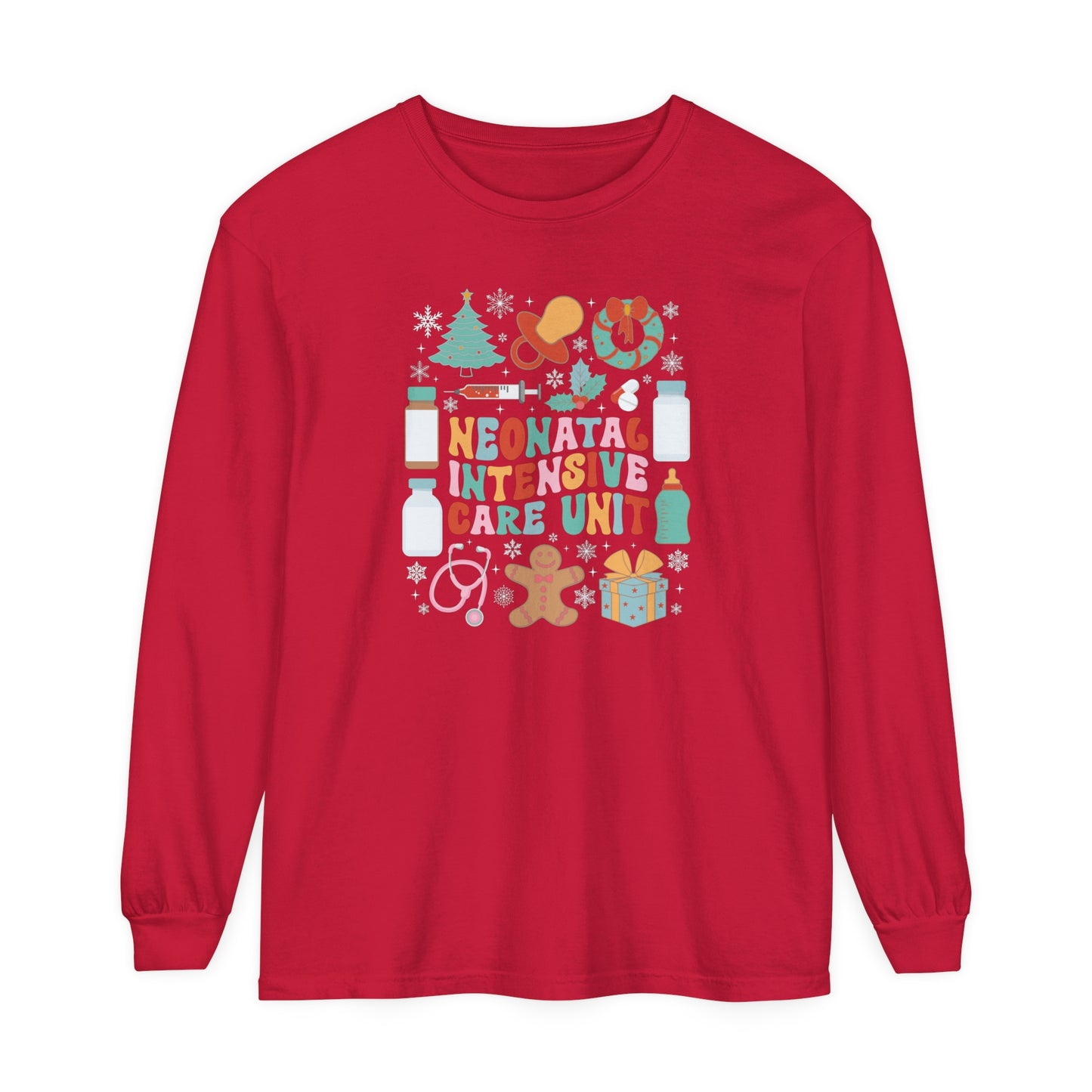 NICU Nurse Christmas long sleeve,Cute Christmas Baby, Gift for Nurse, comfort colors long sleeve