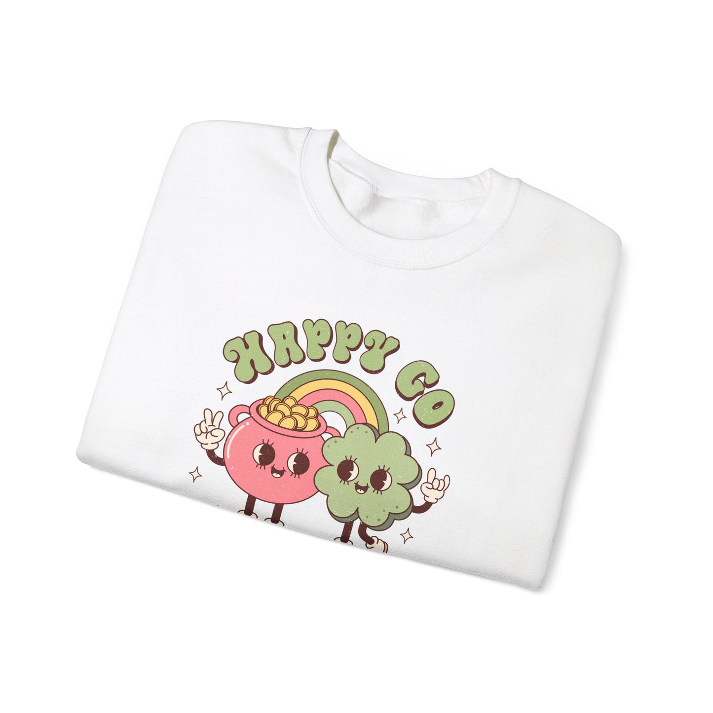 Happy Go Lucky St. Patricks Day sweatshirt, St. Pattys Nurse sweatshirt, ED RN, NICU, Teacher, Nurse Sweatshirt, Retro St. Pattys